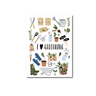 I love gardening Tuinieren - Ansichtkaart