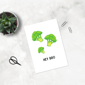 Hey bro Broccoli - Ansichtkaart