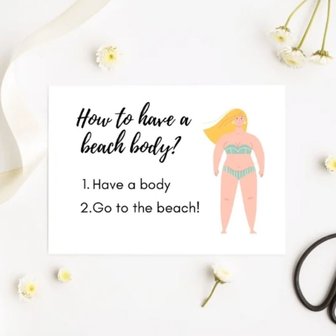 &#039;How to have a beach body&#039; - Ansichtkaart