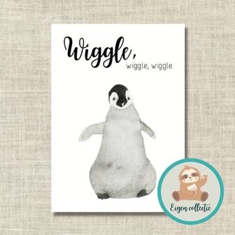 Wiggle, wiggle, wiggle Pinguin - Ansichtkaart