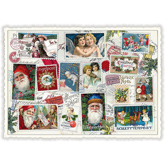 Kerstsfeer Postzegels 2 - Ansichtkaart