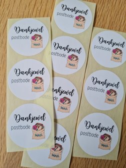 'Dankjewel postbode' met postzak - Set van 10 Stickers