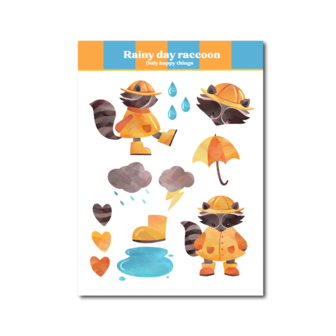 Wasbeer Regen a6 - Stickervel