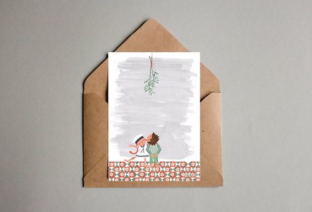 Mistletoe Situatie Maretak Kerst - Ansichtkaart