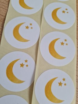 Maan en Sterretjes - Set van 10 Stickers