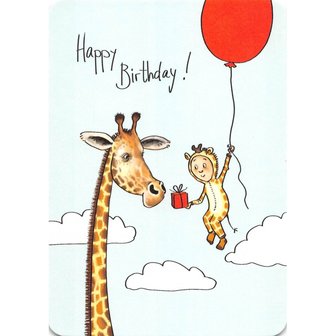 Giraffe Happy Birthday - Ansichtkaart