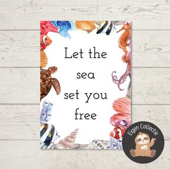 'Let the sea set you free' Quote - Ansichtkaart