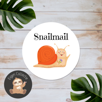 &#039;Snailmail&#039; Slak Speels Oranje - Set van 10 Stickers