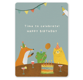 Animal Birthday Party Verjaardag - Ansichtkaart