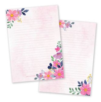 Roze Bloemen Watercolor - Notepad