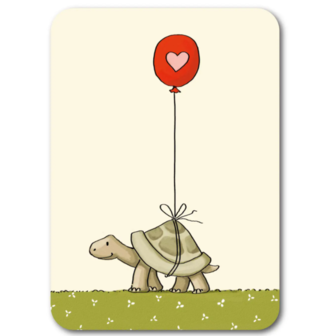 Schildpad met Ballon - Ansichtkaart