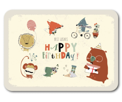 Best Wishes Happy Birthday Dieren - Ansichtkaart