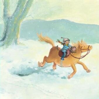 Paardje Rijden in de Sneeuw - Wenskaart met Envelop