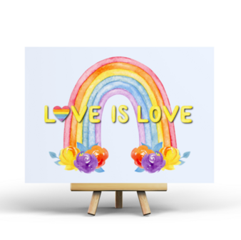 'Love is love' Gay Pride Quote - Ansichtkaart