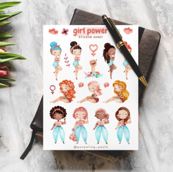 Girl Power Vrouwen - Stickervel