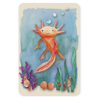Axolotl Kunst - Ansichtkaart