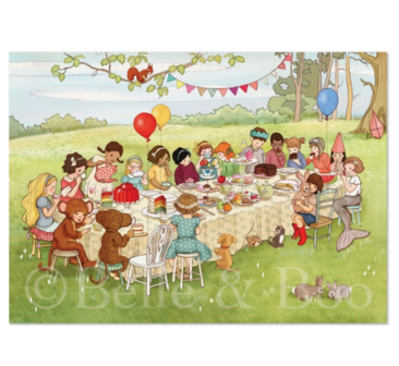 'Woodland Feast' Verjaardag of Feest aan Tafel - Ansichtkaart