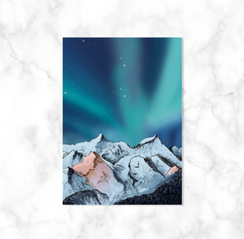 Noorderlicht Alaska - Ansichtkaart