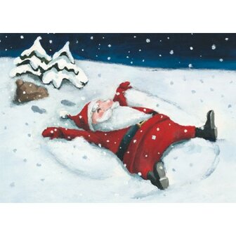 Kerstman Sneeuwengel - Ansichtkaart