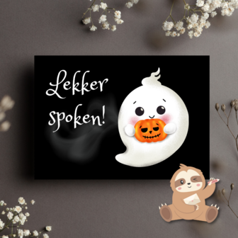 'Lekker Spoken' Halloween Spookje - Ansichtkaart
