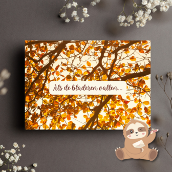 'Als de bladeren vallen...' Herfst - Ansichtkaart