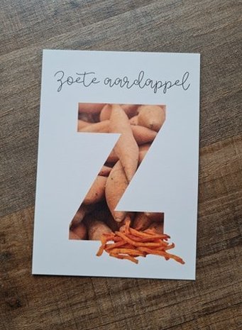 Z van Zoete aardappel - Ansichtkaart