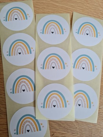 Regenboog Blauw Geel - Set van 10 Stickers