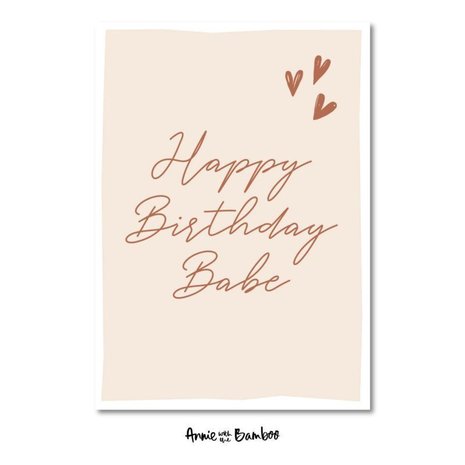 Ansichtkaart - Happy Birthday Babe