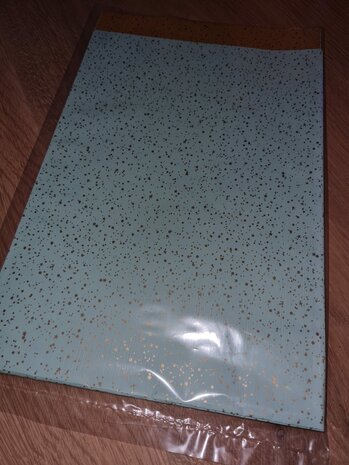 Turquoise met Goudkleurige Stipjes - 10 zakjes - maat L