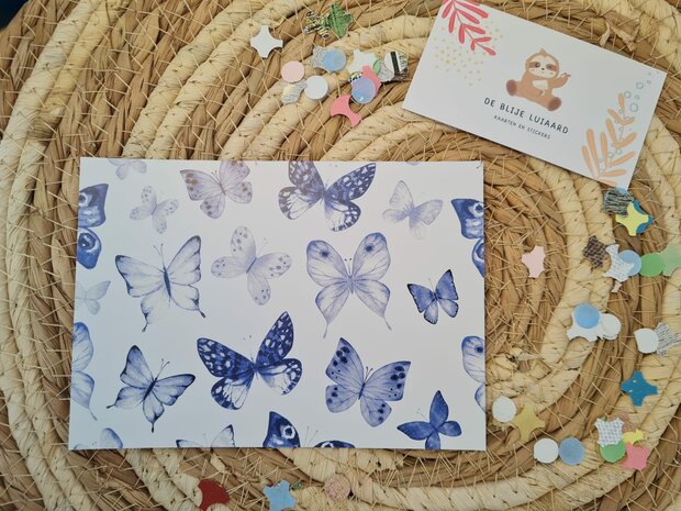 Blauwe Vlinders - Ansichtkaart