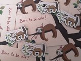 Luiaard 'Born to be wild' - Ansichtkaart