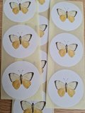 Vlinder Geel - Set van 10 Stickers