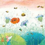 Natuur en Insecten Illustratie - Wenskaart met Envelop