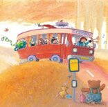 Bus Rijden Illustratie - Wenskaart met Envelop