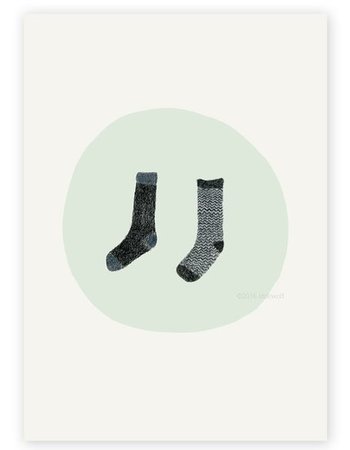 Twee sokken - Ansichtkaart