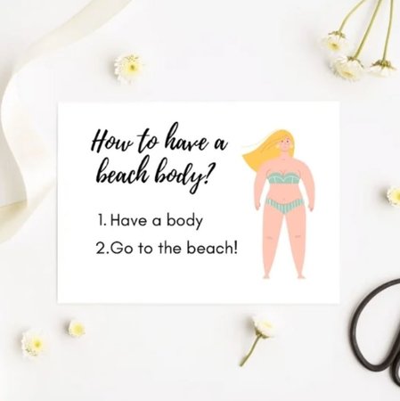 'How to have a beach body' - Ansichtkaart