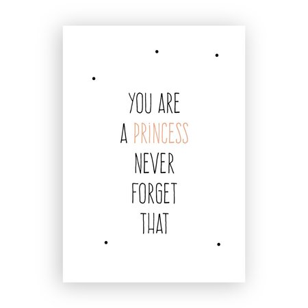 Remember you are a princess - Ansichtkaart met Envelop