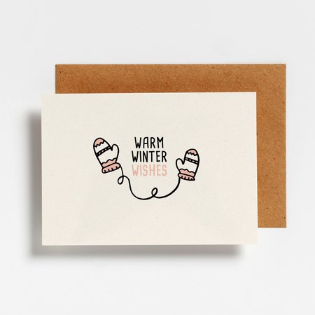 Warm Winter Wishes - Ansichtkaart met Envelop