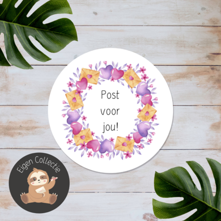 'Post voor jou' Bloemen Krans - Set van 10 Stickers