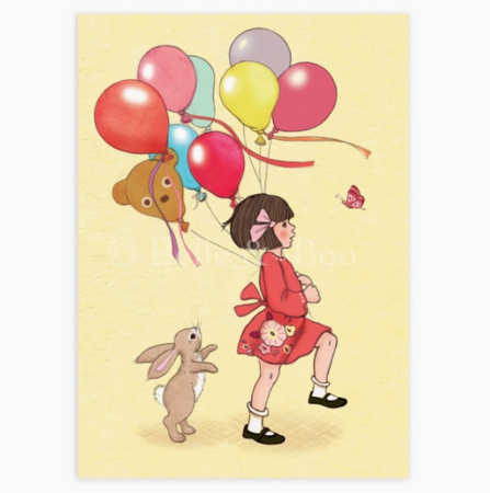 'Birthday Balloons' Verjaardag Ballonnen - Ansichtkaart