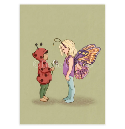 'Bug Friends' Insecten Vrienden Vlinder en Lieveheersbeestje - Ansichtkaart