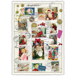 Kerstsfeer Postzegels Staand - Ansichtkaart