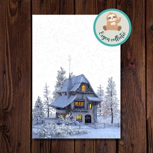 Huis in de Winter - Ansichtkaart